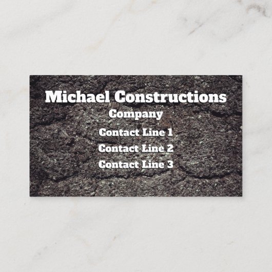 Asfalt Concrete Bouwvakker Monogram Visitekaartje (Achterkant)