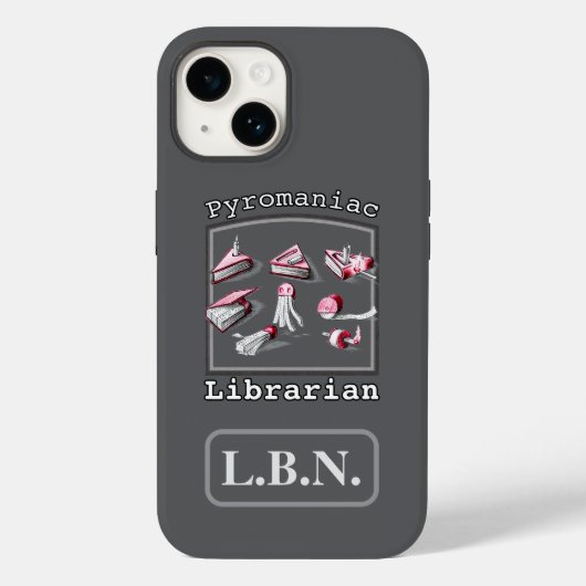 Asfalt Naam toevoegen Initialen Pyromaniac Librari Case-Mate iPhone Case (Achterkant)