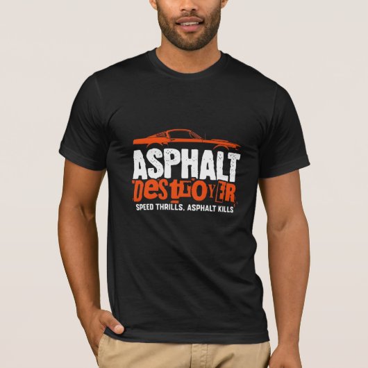 Asfalt vernietiger Auto Grafische T-Shirt  (Voorkant)