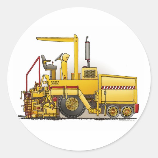 Asfaltbestratingsmachine Kinder Sticker (Voorkant)