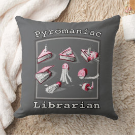 asfaltvierkant geschetste pyromaan-bibliothecaris kussen