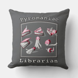 asfaltvierkant geschetste pyromaan-bibliothecaris kussen