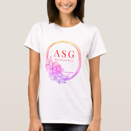 ASG logo in pinks en sinaasappels (naam op rug) T-shirt