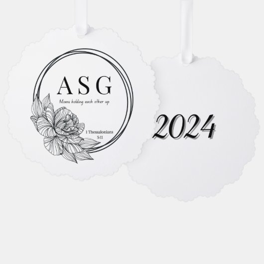 ASG Logo met datum Ornament Kaart (Voorkant / Achterkant)