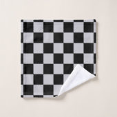 Asgrijs Checker Patroonontwerp Bad Handdoek (Wasdoekje)