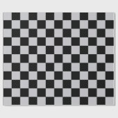 Asgrijs Checker Patroonontwerp Cadeaupapier (Vlak)