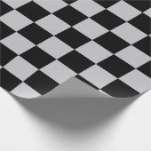 Asgrijs Checker Patroonontwerp Cadeaupapier (Hoek)