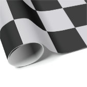 Asgrijs Checker Patroonontwerp Cadeaupapier (Rol Hoek)