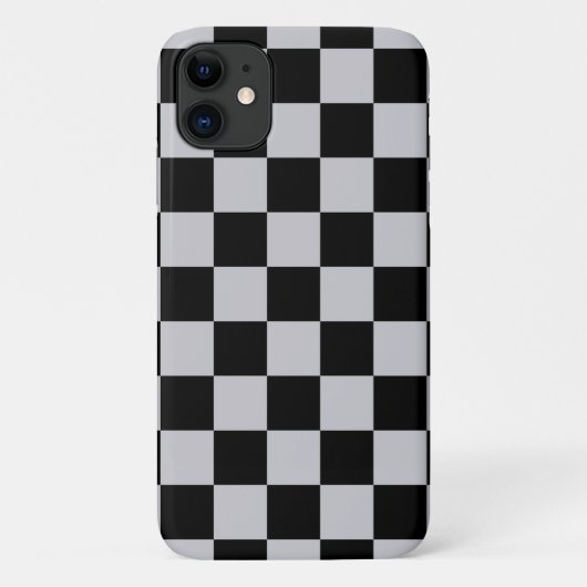 Asgrijs Checker Patroonontwerp Case-Mate iPhone Case (Achterkant)