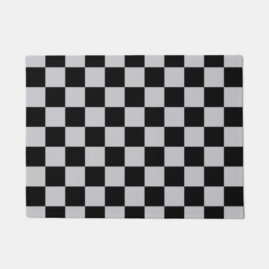 Asgrijs Checker Patroonontwerp Deurmat (Voorkant)