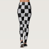 Asgrijs Checker Patroonontwerp Leggings (Achterkant)
