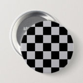 Asgrijs Checker Patroonontwerp Ronde Button 7,6 Cm (Voorkant /achterkant)