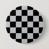 Asgrijs Checker Patroonontwerp Ronde Button 7,6 Cm (Voorkant)