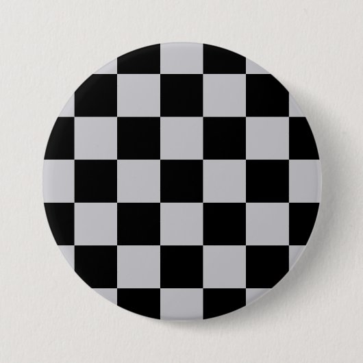 Asgrijs Checker Patroonontwerp Ronde Button 7,6 Cm (Voorkant)