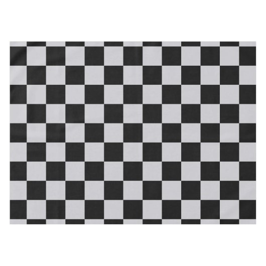 Asgrijs Checker Patroonontwerp Tafelkleed (Voorkant (Horizontaal))