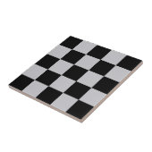 Asgrijs Checker Patroonontwerp Tegeltje (Zijkant)