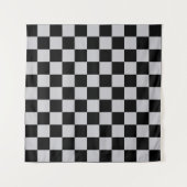 Asgrijs Checker Patroonontwerp Wandkleed (Voorkant (horizontaal))