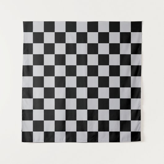 Asgrijs Checker Patroonontwerp Wandkleed (Voorkant)