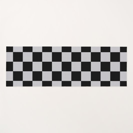 Asgrijs Checker Patroonontwerp Yogamat (Voorkant (horizontaal))