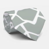 Asgrijs; Grijze Giraffe Dierenprint Stropdas (Opgerold)