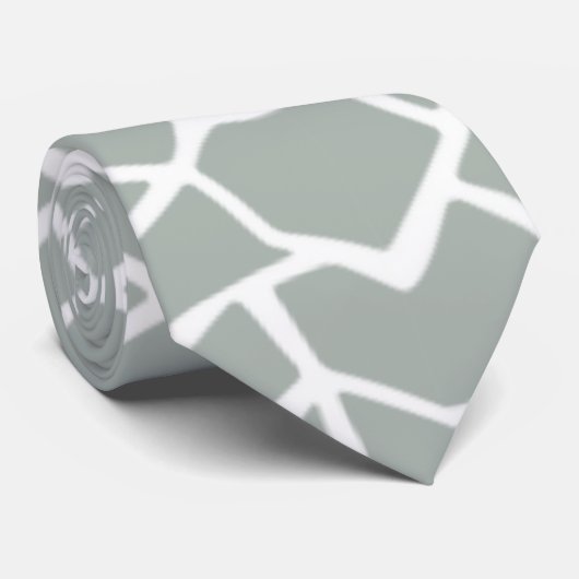 Asgrijs; Grijze Giraffe Dierenprint Stropdas (Opgerold)