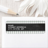 Asgrijs; Grijze Houndstooth; Retro krijtbord Etiket (Insitu)