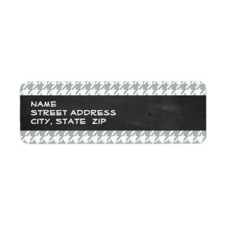Asgrijs; Grijze Houndstooth; Retro krijtbord Etiket