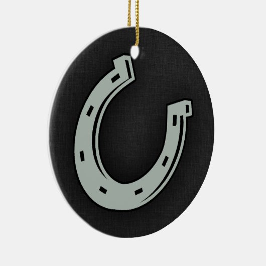 Asgrijs Hoefijzer Keramisch Ornament (Rechts)