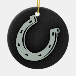 Asgrijs Hoefijzer Keramisch Ornament