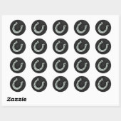 Asgrijs Hoefijzer Ronde Sticker (Vel)