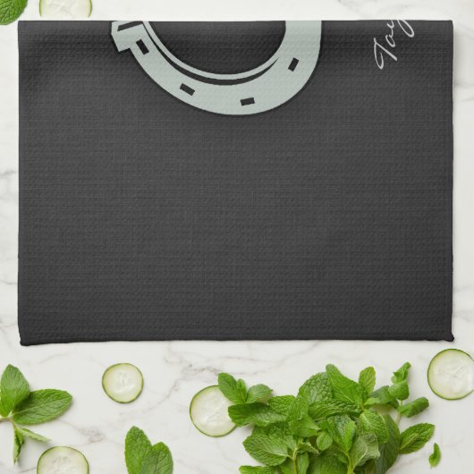 Asgrijs Hoefijzer Theedoek (Gevouwen)