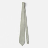 Asgrijs met ivoor witte pinstripes stropdas (Voorkant)