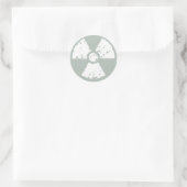Asgrijs radioactief ronde sticker (Tas)