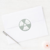 Asgrijs radioactief ronde sticker (Envelop)