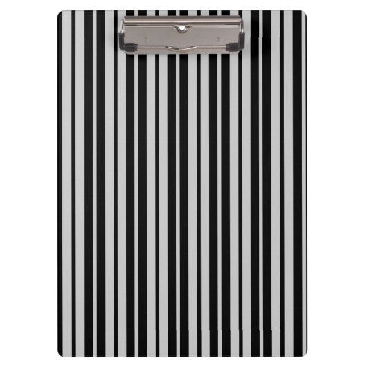 Asgrijs zwart verticaal strepenpatroon klembord (Voorkant)