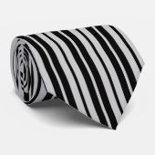 Asgrijs zwart verticaal strepenpatroon stropdas (Opgerold)