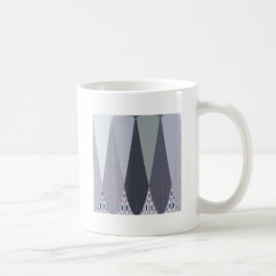Asgrijze Chevron Stippen Kunstprint Koffiemok