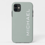Asgrijze effen kleur | Minimalistische naam Case-Mate iPhone Case (Achterkant)