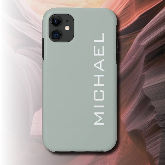 Asgrijze effen kleur | Minimalistische naam Case-Mate iPhone Case