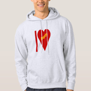 Asgrijze hoodie voor mannen I LOVE RUGBY