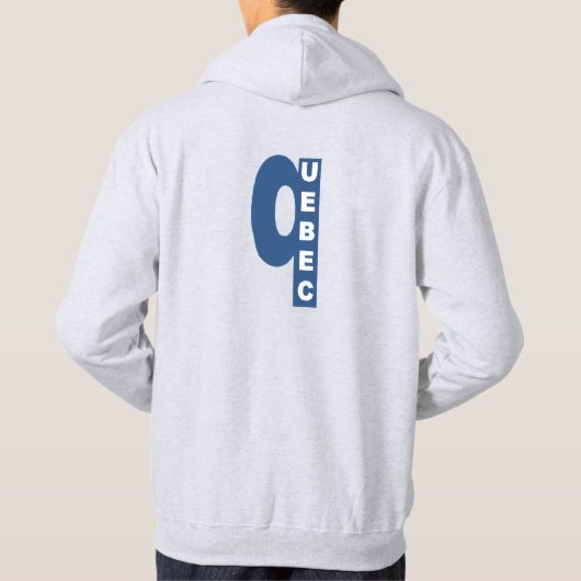 Asgrijze hoodie voor mannen QUEBEC (Achterkant)