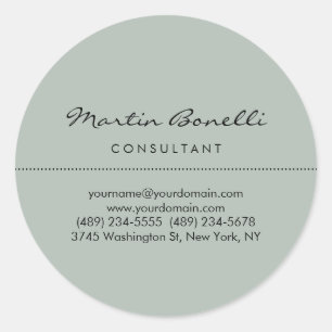 Asgrijze minimalistische moderne effen ronde sticker