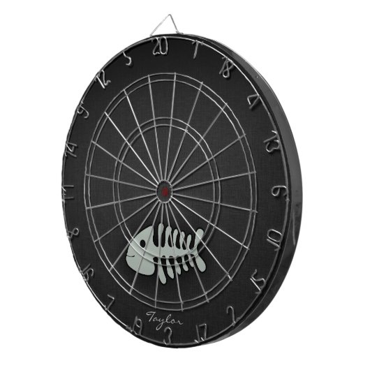 Asgrijze vis Botten Dartbord (Voorkant Rechts)