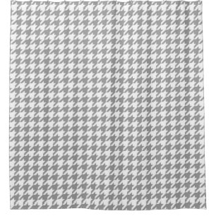 Asgrijze witte Houndstooth Check Douchegordijn
