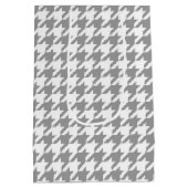Asgrijze witte Houndstooth Check Medium Cadeauzakje (Achterkant)