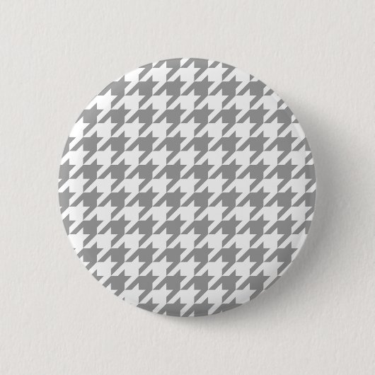 Asgrijze witte Houndstooth Check Ronde Button 5,7 Cm (Voorkant)
