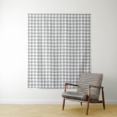 Asgrijze witte Houndstooth Check Wandkleed (In situ)
