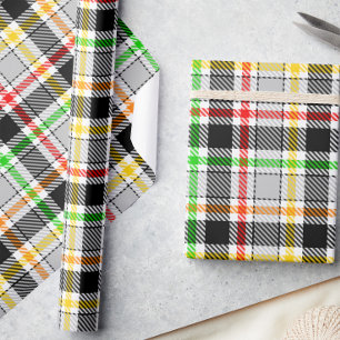 Asgrijze zwarte multikleur flanel plaid tartan cadeaupapier