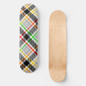 Asgrijze zwarte multikleur flanel plaid tartan persoonlijk skateboard (Voorkant)