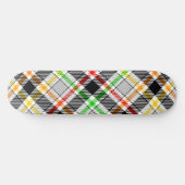 Asgrijze zwarte multikleur flanel plaid tartan persoonlijk skateboard (Horizontaal)
